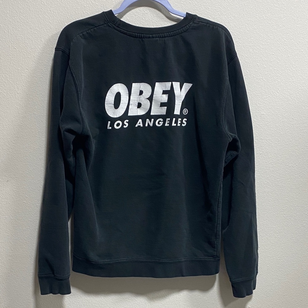 OBEY | Size Medium Black “Los Angeles” Graphic Crewneck Sweatshirt‎ - Picture 4 of 10